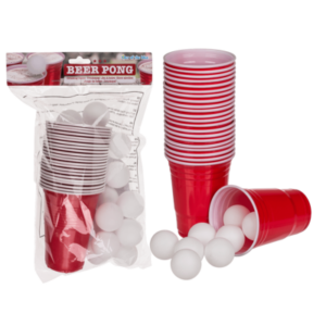 Trinkspiel, Beer Pong, mit 15 Bällen