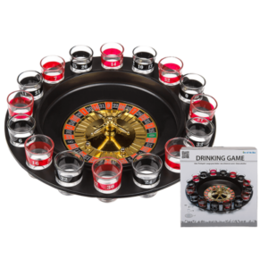Trinkspiel, Roulette, mit 16 Gläsern & 2 Kugeln