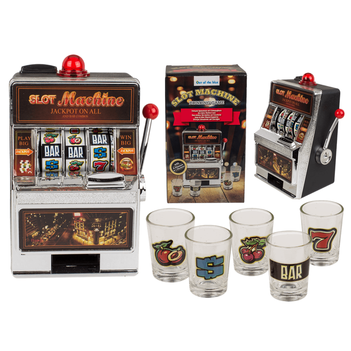Trinkspiel, Spielautomat, mit 5 Shooter-Gläsern
