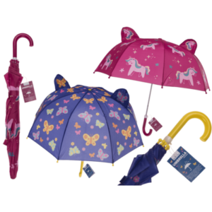 3 D Kinderregenschirm Unicorn/Schmetterling