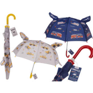 3D Kinderregenschirm Bau-/Rettungsfahrzeuge