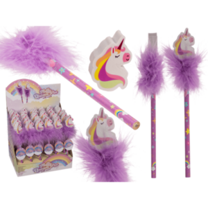 Flauschiges Einhorn, Bleistift mit Radiergummi